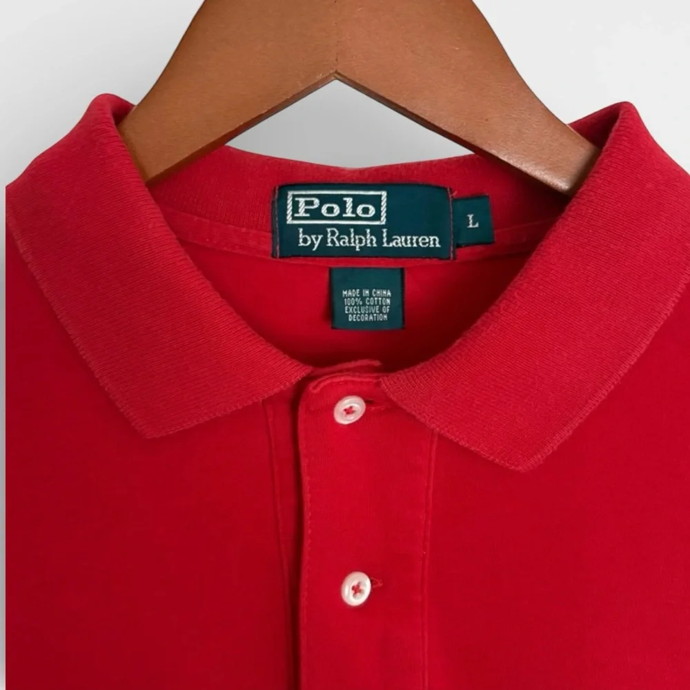 POLO RALPH LAUREN Classic Fit Polo Shirt | Red Cotton Knit‎ | Size Large